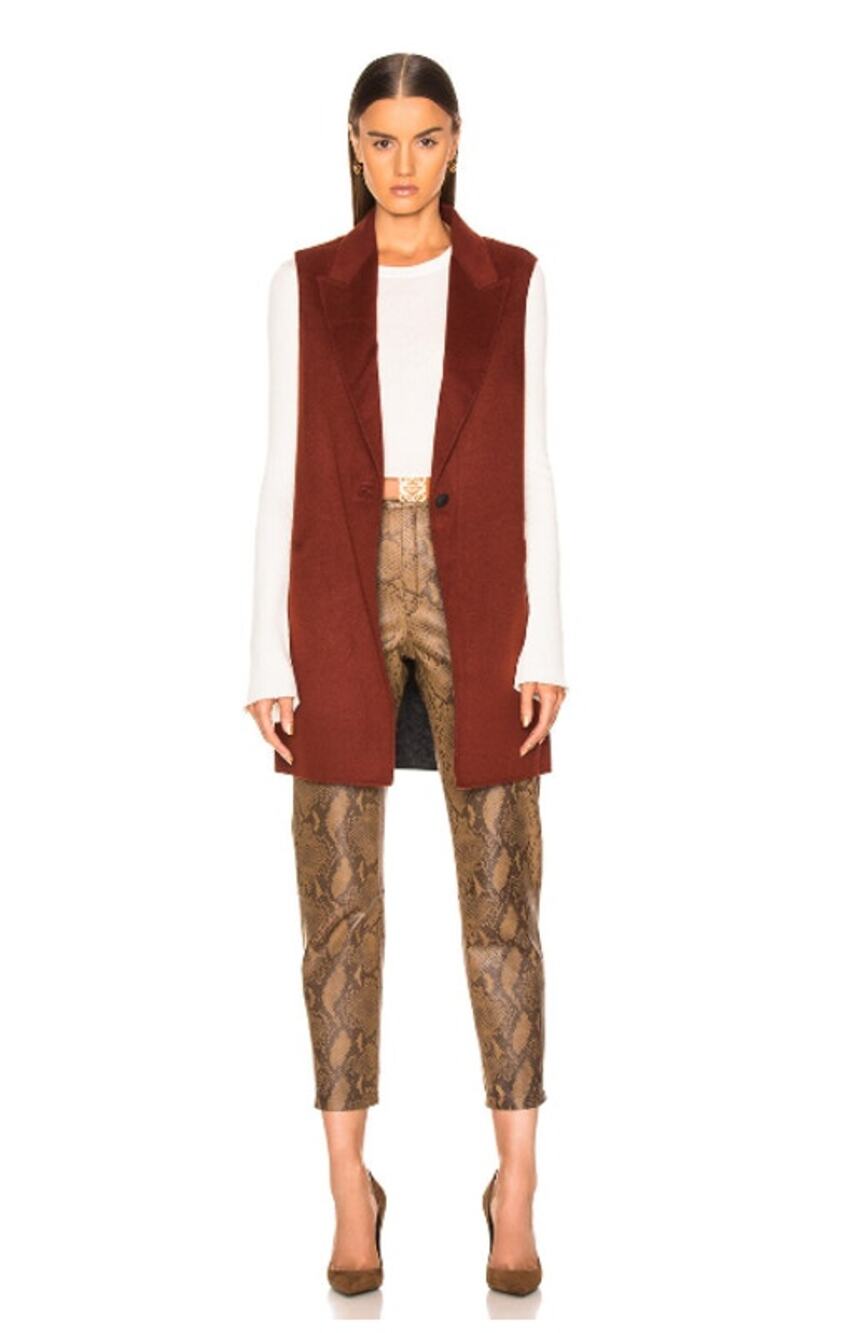 RAG & BONE Women's Removable Kaye Coat Vest in Rust Size 00 Sleeveless